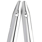 2PCS Boat 316 Stainless Steel 12" Flattened 3-hole Line Rub Strakes Edge Anti-collision Protection Fender Strip Marine Hardware