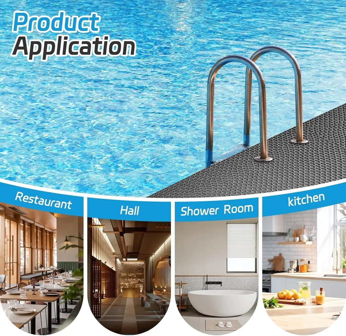Waterproof Non-Slip PVC Floor Mat 40x90cm Dirt Resistant Indoor/Outdoor, Green Grey Red