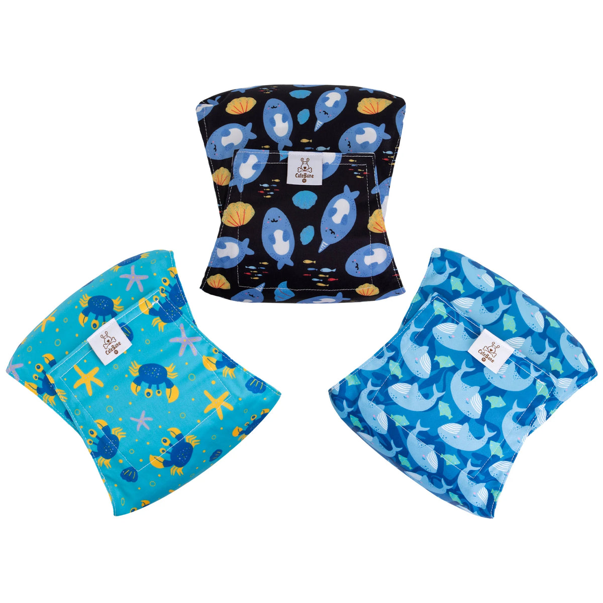 (3pcs per pack) CuteBone Reusable Male Dog Diapers Washable Dog Belly Bands for Male Dogs Wraps Doggie Diapers
