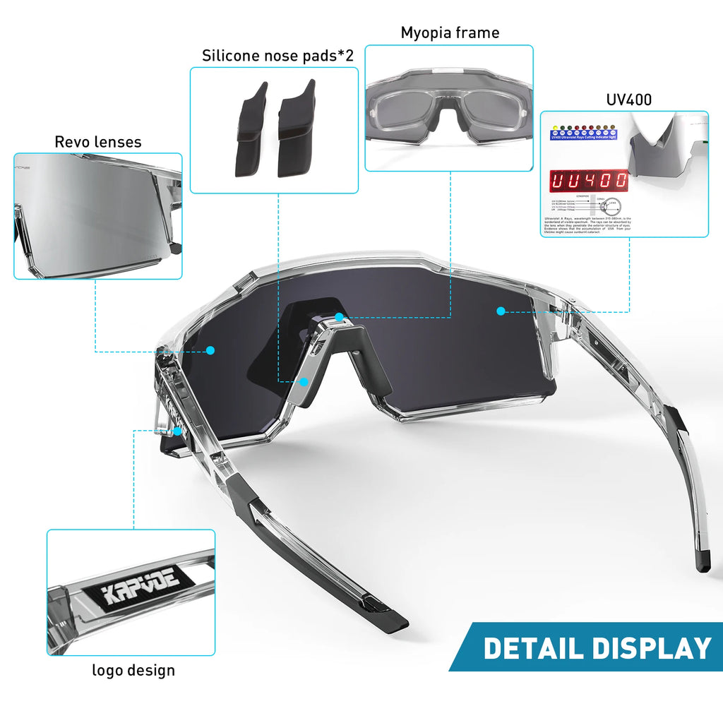 Kapvoe Cycling Glasses Polarized MTB Road Bike Glasses UV400 Protection Sunglasses Ultra Light Sport Eyewear Equipment