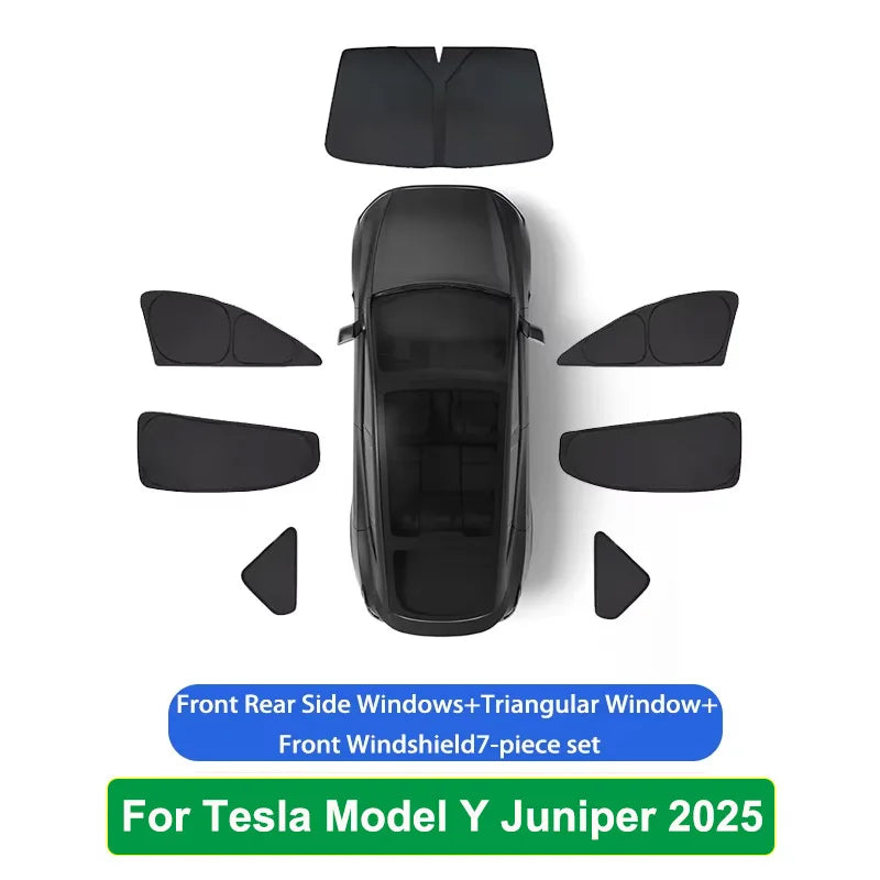 For Tesla Model Y Juniper 2025 2026 Launch Sun Shade Front Rear Side Window Sunshade Windshield Sun Outdoor Camping Accessories