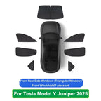 For Tesla Model Y Juniper 2025 2026 Launch Sun Shade Front Rear Side Window Sunshade Windshield Sun Outdoor Camping Accessories