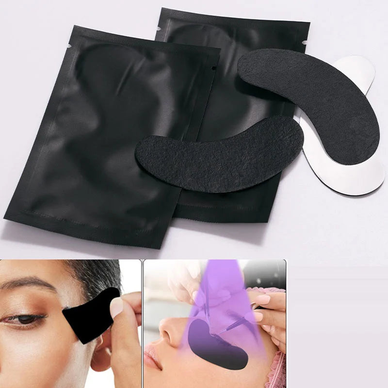 UV Black Eyelash Extension Under Eye Gel Pads Hydrogel Patches, 50 Pairs