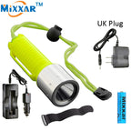 Rechargeable Q5 LED Diving Flashlight Torch for Scuba Underwater, 18650 Battery