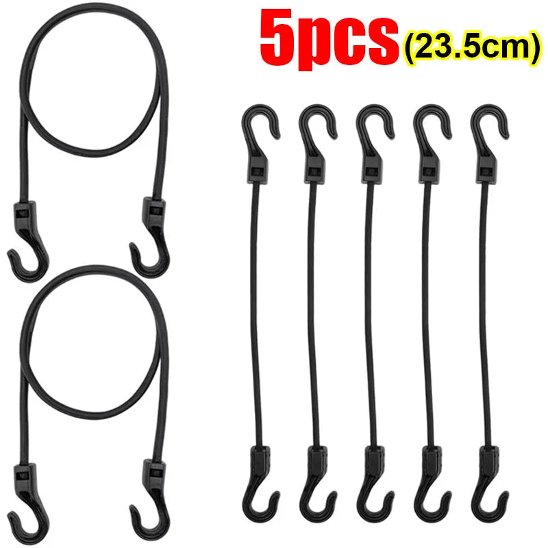 20/1pcs 32cm Strechable Bungee Cord with Hook Versatile Elastic Rubber Rope Cycling Luggage Binding Ropes Camping Accessories