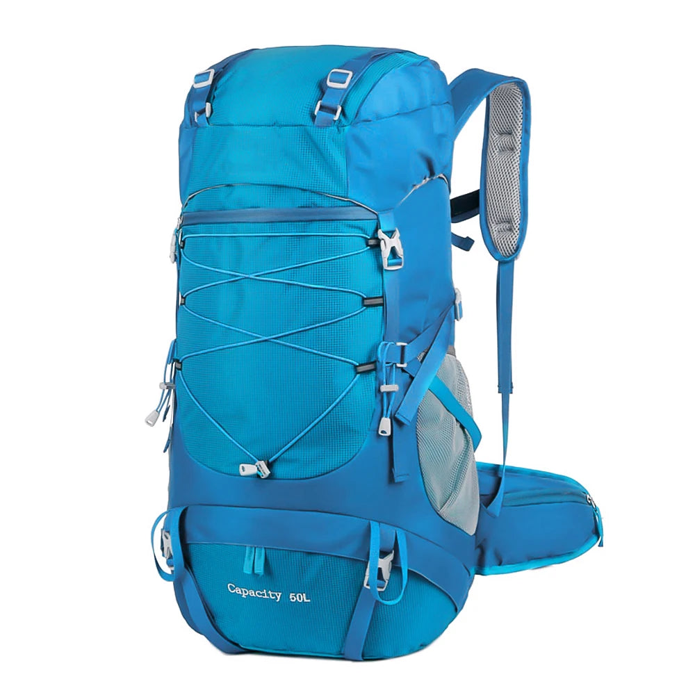 WESTTUNE 50L Hiking Backpack with Rain Cover, Outdoor Travel Trekking Rucksack