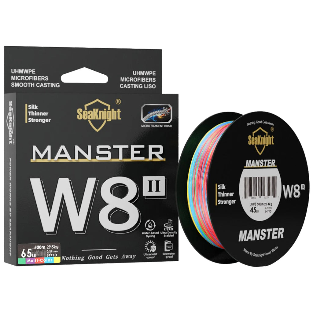 SeaKnight Brand W8 II Series Fishing Lines 8 Weaves 500m 300m 150m Upgrade Strong Braided PE Line for Seawater fishing 15-100LBs