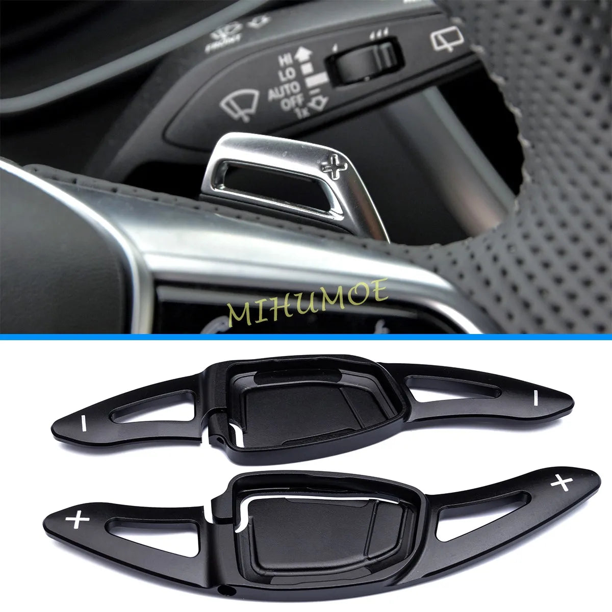 For Audi RS3 RS4 RS5 RS6 RS7 RS e-tron GT 2020-2025 2pcs Car Steering Wheel Shift Paddle Shifter Extended Aluminum Alloy