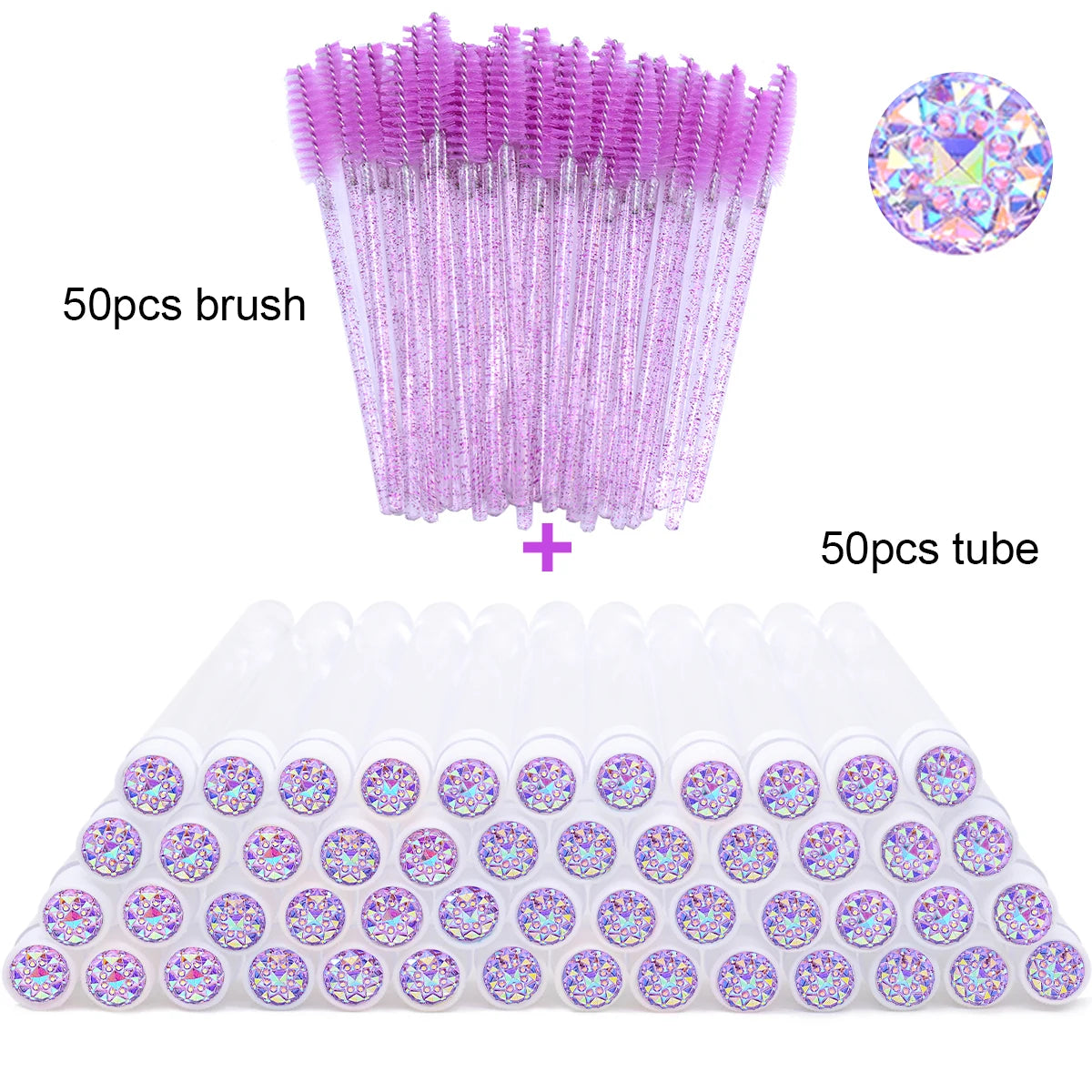 50pcs purple glass