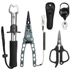 Fishing Tool Set - Aluminum Fishing Pliers w/ Line Cutter, Lip Gripper, Scissors, Lanyard