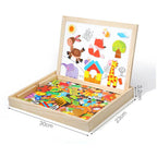 100+Pcs Wooden Multifunction Children Animal Puzzle Writing Magnetic Drawing Board Blackboard Learning Education Toys For Kids