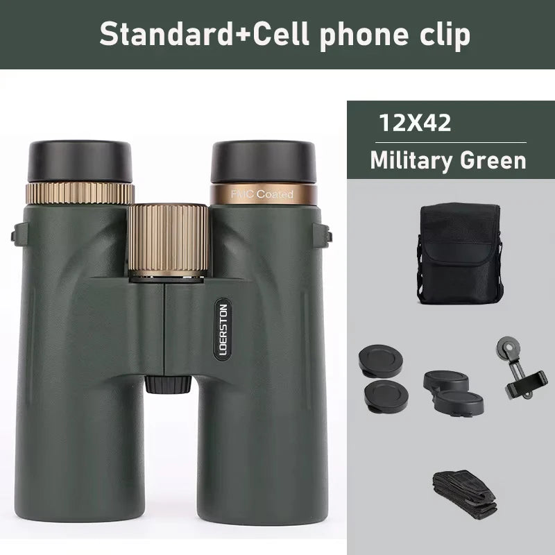 Telescope 12x42 HD Professional Binoculars with ED Lens BAK4 Prism Waterproof for Birdwatching Hunting Camping Travel Outdoor