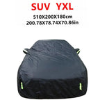 Universal full car cover waterproof UV sun rain snow protection, black, zipper, S-XXL