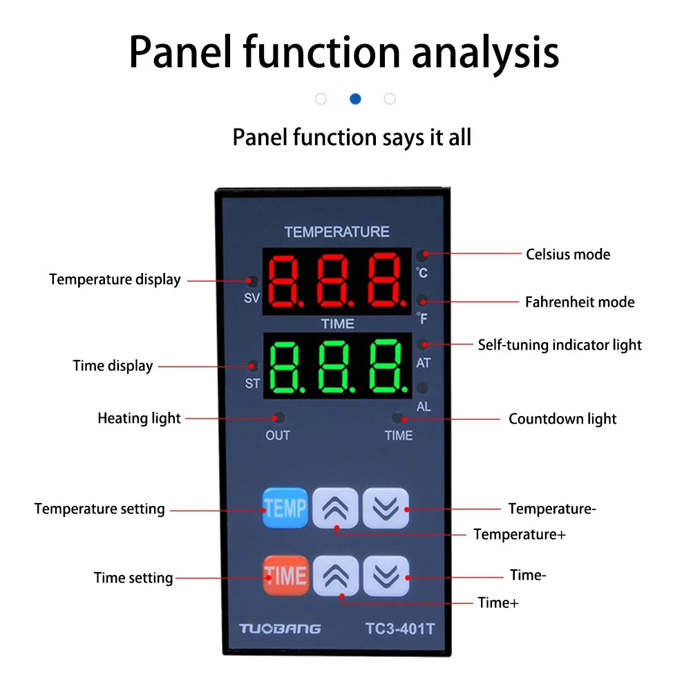 TC3-401T multifunctional digital display temperature controller high-precision temperature time integrated hot stamping machine