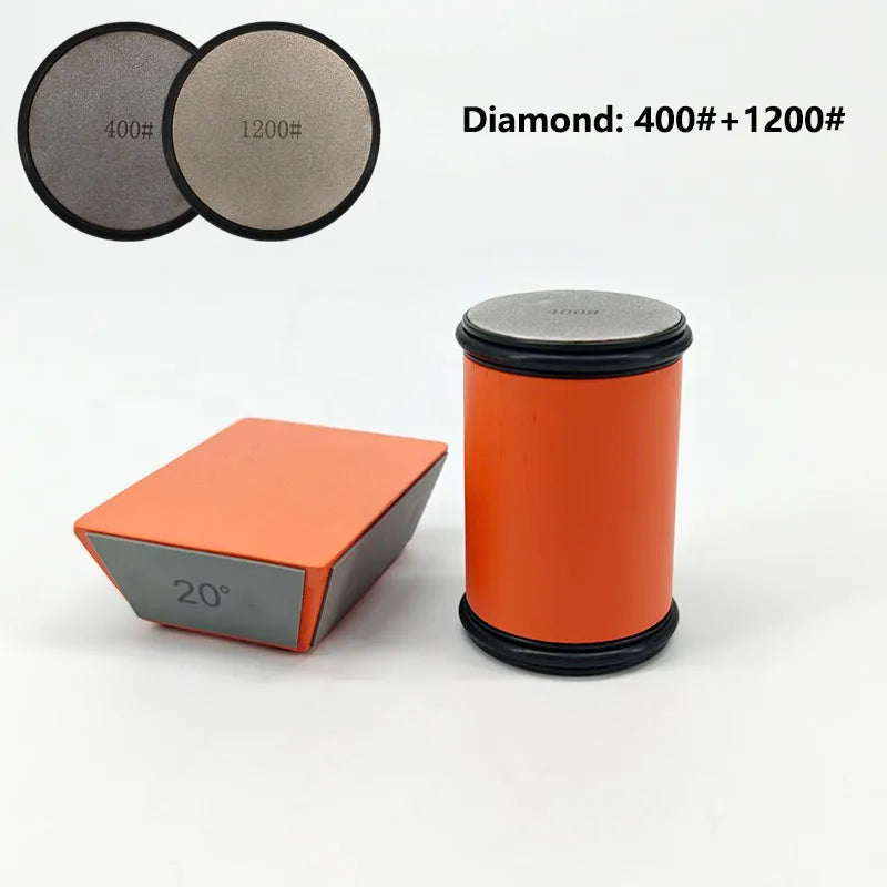 Rolling Knife Sharpener Magnetic Knife Holder Diamond Sharpening Stone Kit with 15 and 20 Degrees Angle Roller Kitchen Accessory