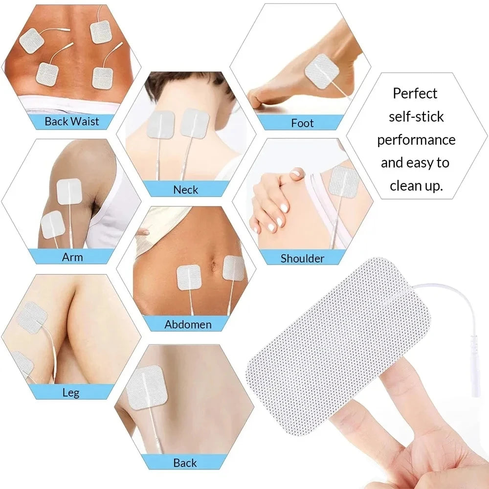 Tens EMS Electrodes Pads Non-woven Fabric Self Adhesive Replacement Massage Patch for Muscle Electrostimulator Body Massager