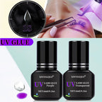 5pcs UV GLUE Adhesive For Eyelash Extensions Gel 1S Fast Drying Strong False Lash Extension Glue Long Lasting UV Eyelash Glue