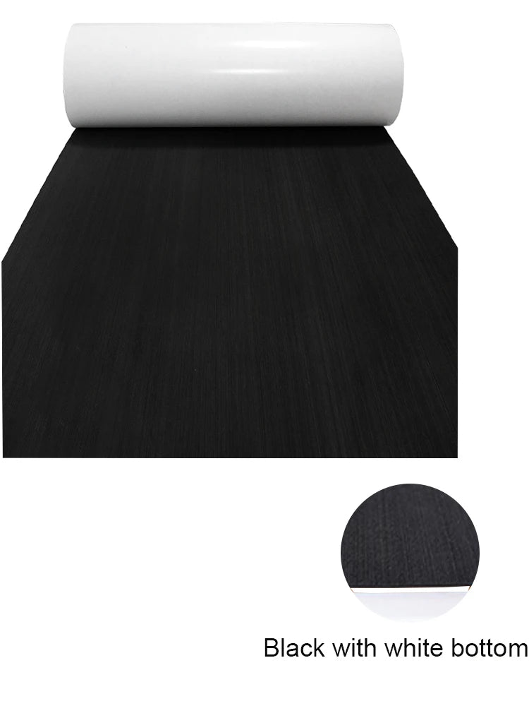 2400x450x6mm EVA Foam Faux Teak Boat Decking Mat Black Deck Sheet Yacht Flooring Anti Skid Self Adhesive Vehicle Pad CNC DIY