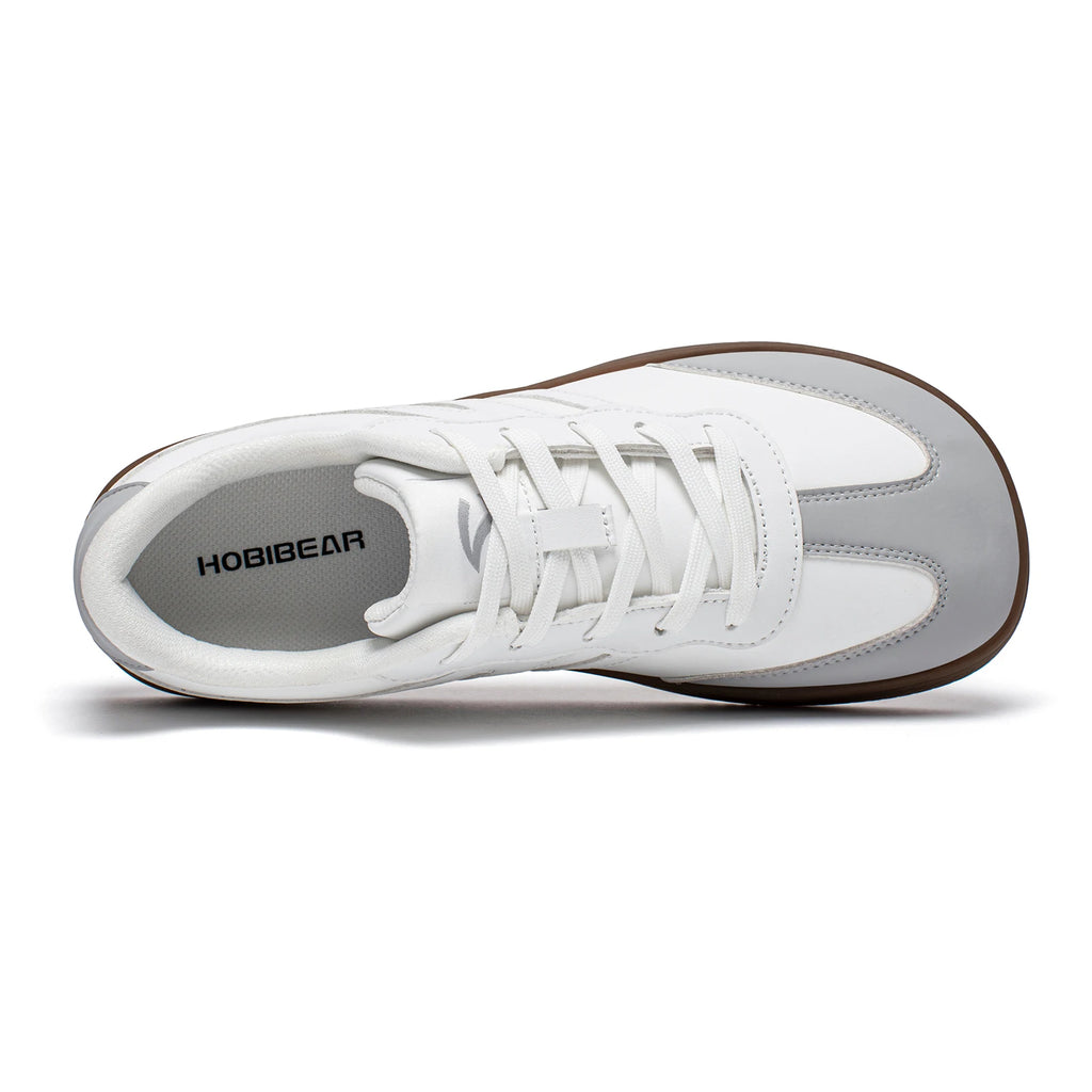 HOBIBEAR Unisex Wide Toe Shoes Artificial Leather Sneakers Casual Lace Up Retro Fashion Shoes for Women Men