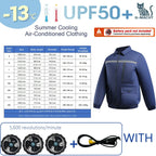 Summer 4 Fans Air Conditioning Cooling Vest Men Women Ultralight Outdoor Jacket Sun Protection Windbreaker Travel Fishing Sports