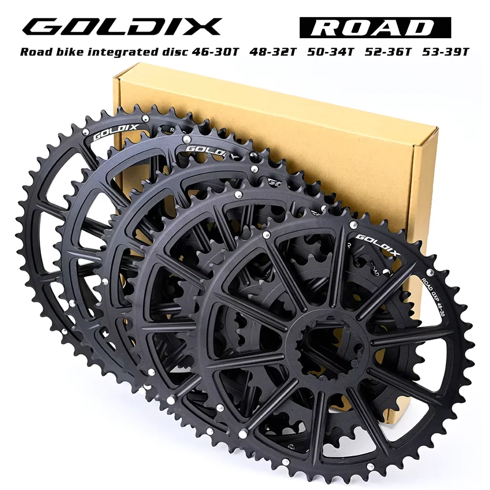 GOLDIX 53-39T 52-36T 50-34T 48-32T 46-30T specification road bicycle crankset chainring suitable for SHIMANO and SRAM 10 11S 12S