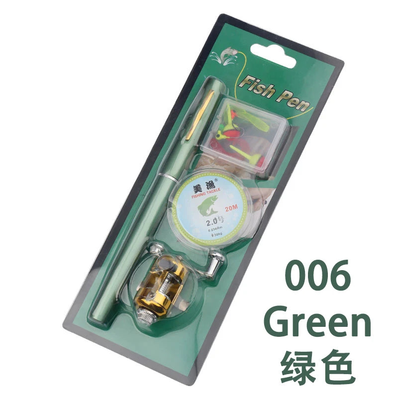 TAKEDO Telescopic Pen Fishing Rod Set with Reel Line Lures Hooks, 1.0-1.5m