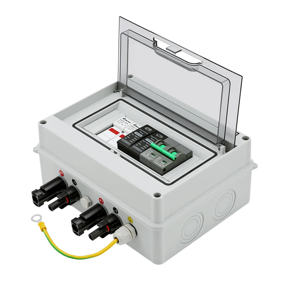 Solar photovoltaic PV Combiner Box With Lightning Protection 1 in 1 out DC 600V Fuse MCB SPD Waterproof Box IP65 Wholesale