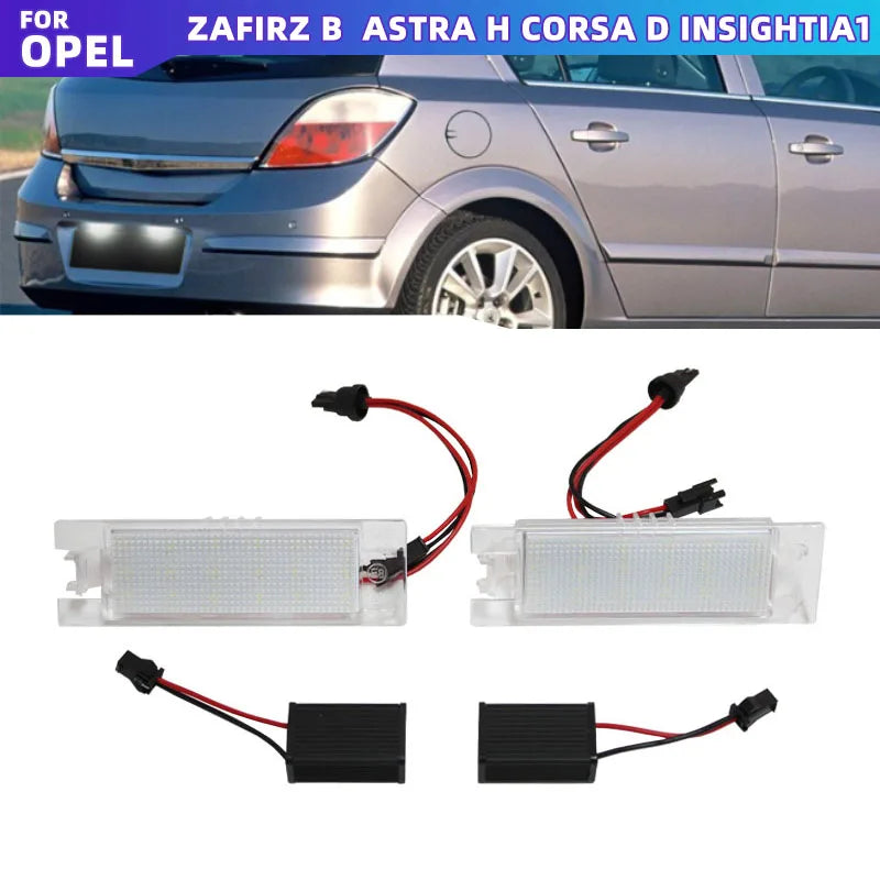 2Pcs Canbus Car LED Number License Plate Light for Opel Vectra C Astra H Zafira B Insignia Corsa C Meriva A Tigra B Lamp