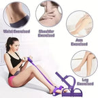 6 Tube Elastic Yoga Pedal Puller Resistance Band Multi Function Tension Rope Fitness Bands 6-Tube Elastic For Abdomen Waist Arm