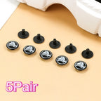 Garden Shoes 16mm Buckle Lace Accessories Black EVA Plastic Buckle Sandals Drop-molded Alligator Print Shoe Flower Accessories