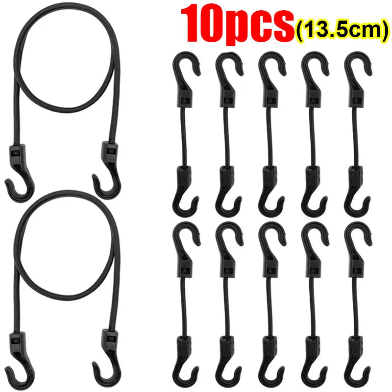20/1pcs 32cm Strechable Bungee Cord with Hook Versatile Elastic Rubber Rope Cycling Luggage Binding Ropes Camping Accessories