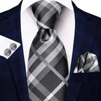 Solid Gold Yellow Ties For Men Handky Cufflinks Set Fashion Gift For Men's Tie Wedding Business Necktie Blue Black Orange Beige