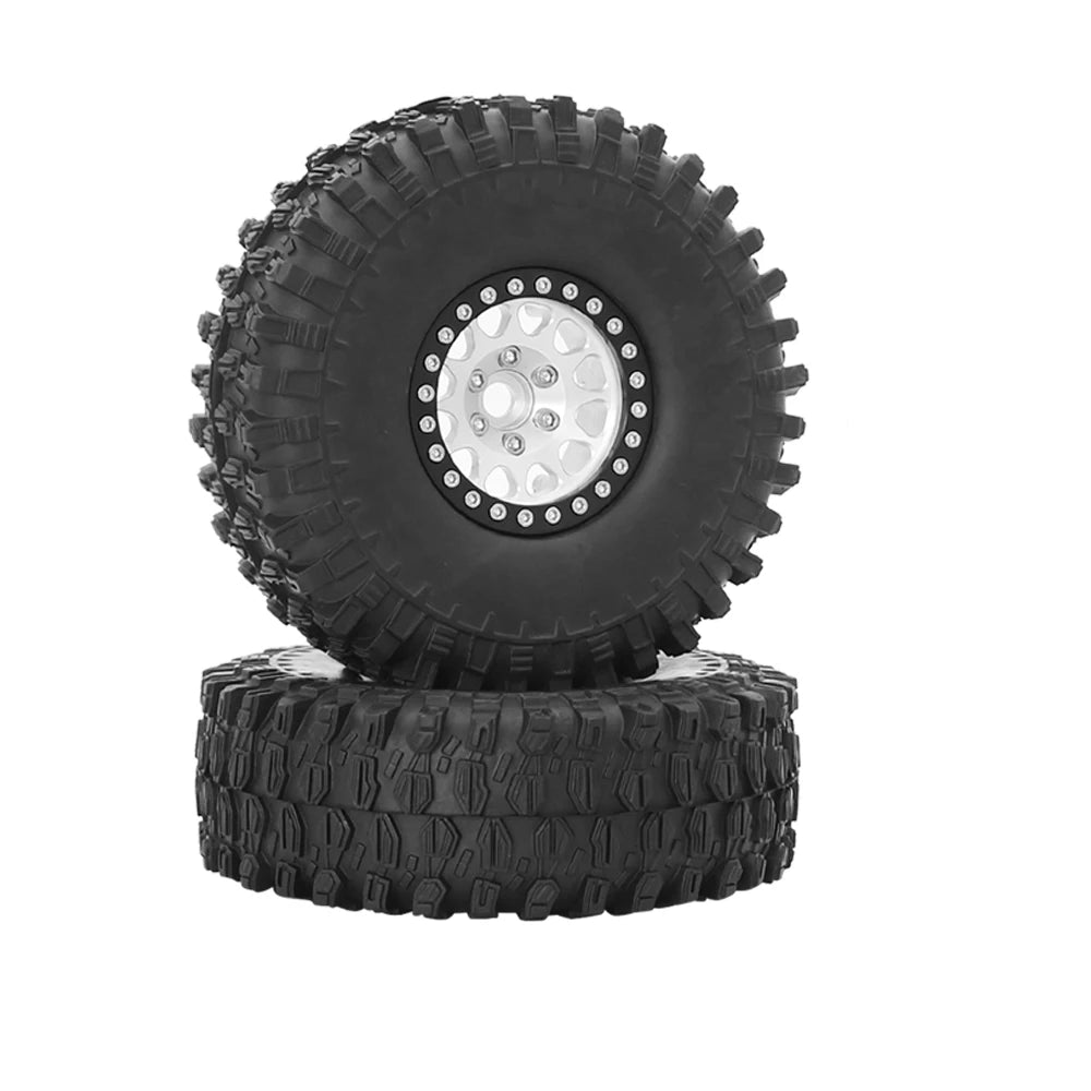 Metal 1.9 Beadlock Wheel Rim Tires Set for 1/10 RC Crawler Car Axial SCX10 III AXI03007 90046 TRX-4 Redcat GEN 8