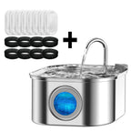 Transparent Window Cat Water Dispenser with sensor 3.2L/108oz Super Quiet& Pets Auto Filter Stainless Steel Cats Water Fountain