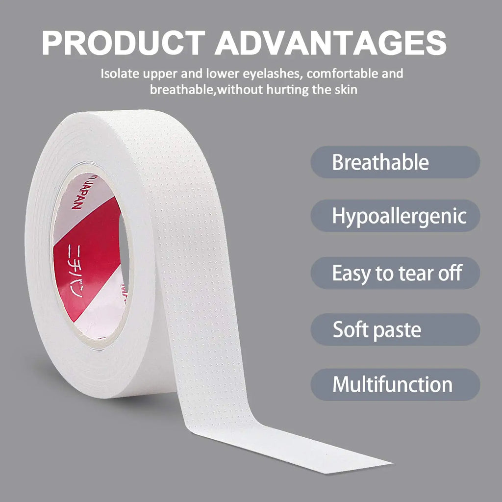 50 Rolls Japanese Insulating Tape for Eyelash Extension Lint Free Under Eye Pads Breathable Non-woven Tape Paper Eyelash Patch