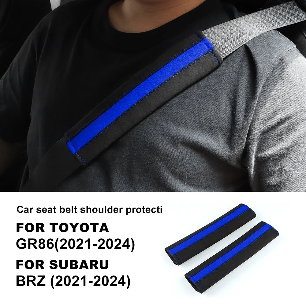 Top Suede For Subaru BRZ Toyota 86 2013-2021 2022 2023 2024 2025 Car Safety Belt Buckle Seat Belt Cover Shoulder Pads Protector
