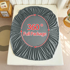Solid Color Fitted Sheet with Elastic Band, 1pc Mattress Sheet 90x200 to 200x220cm