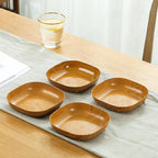 10PCS Japanese-style Plastic Dish Multifunctional Simple Imitation Wood Grain Bone Spitting Dish Household Food Grade Fruit Bowl