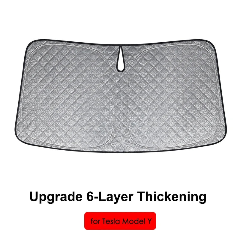 Tesla Model 3 Front Windshield Sunshade 6-Layer Upgraded Y S X Sunshade Automatic Block Summer Sunscreen Heat Shield Cover