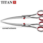 TITAN 7.0 inch Pet Grooming Scissors, Professional Dog Hair Cutting Shears