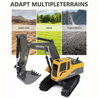 ZWN 2.4G 6/5CH Remote Control Excavator RC Model Car Toy Professional Alloy Plastic Simulation Construction Vehicle For Kid Gift