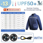 Summer 4 Fans Air Conditioning Cooling Vest Men Women Ultralight Outdoor Jacket Sun Protection Windbreaker Travel Fishing Sports
