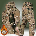 Men's Winter Autumn Fleece Jackets Tactical Waterproof Suits Outdoor Fishing Hiking Camping Tracksuits Coats Thermal Pants