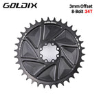 GOLDIX 8-Bolt Bicycle Chainring Wide and Narrow Teeth AERO Chainring CNC Hollow Cutting Machining for SRAM 8Bolt Crankset
