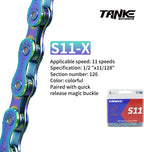 TANKE Bike Chain 8/9/10/11/12 Speed 116/126 Links MTB Road Bicycle Chain