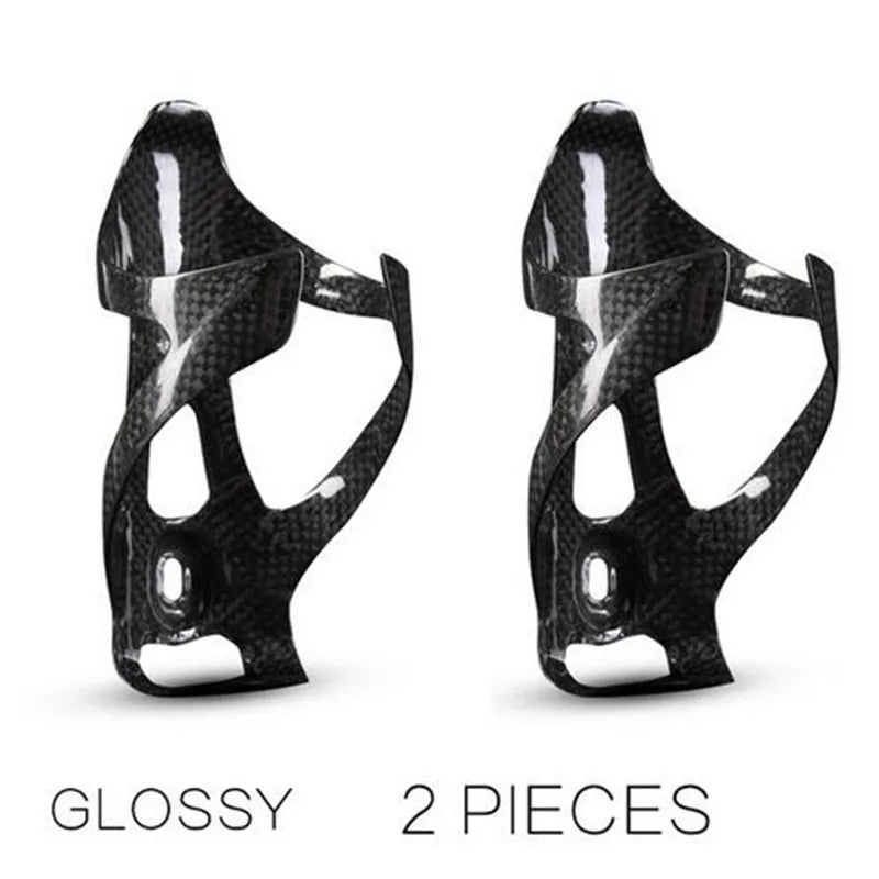 Carbon Fiber Bicycle Water Bottle Cage Holder, One-Piece High Strength, Glossy/Matt Black, Red, White