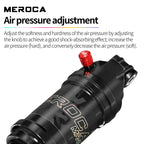 MEROCA MR-2 MTB bike air rear shock absorber, adjustable air pressure, 125/150/165/190mm