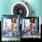 4K Digital Camera Beauty Filters 48MP HD Student CCD Camera CMOS Anti Shake 180° Flip Screen Selfie Camera for Kids Adults Gift