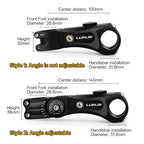 LUNJE Shock Absorber Bike Stem 31.8 MTB Handlebar Riser Extension Adapter 3D Forging Aluminum Alloy Bicycle Accessorie 100/140mm