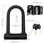 Heavy Duty Bicycle U-Lock with Mounting Bracket, Anti-Theft U Shape Lock Set